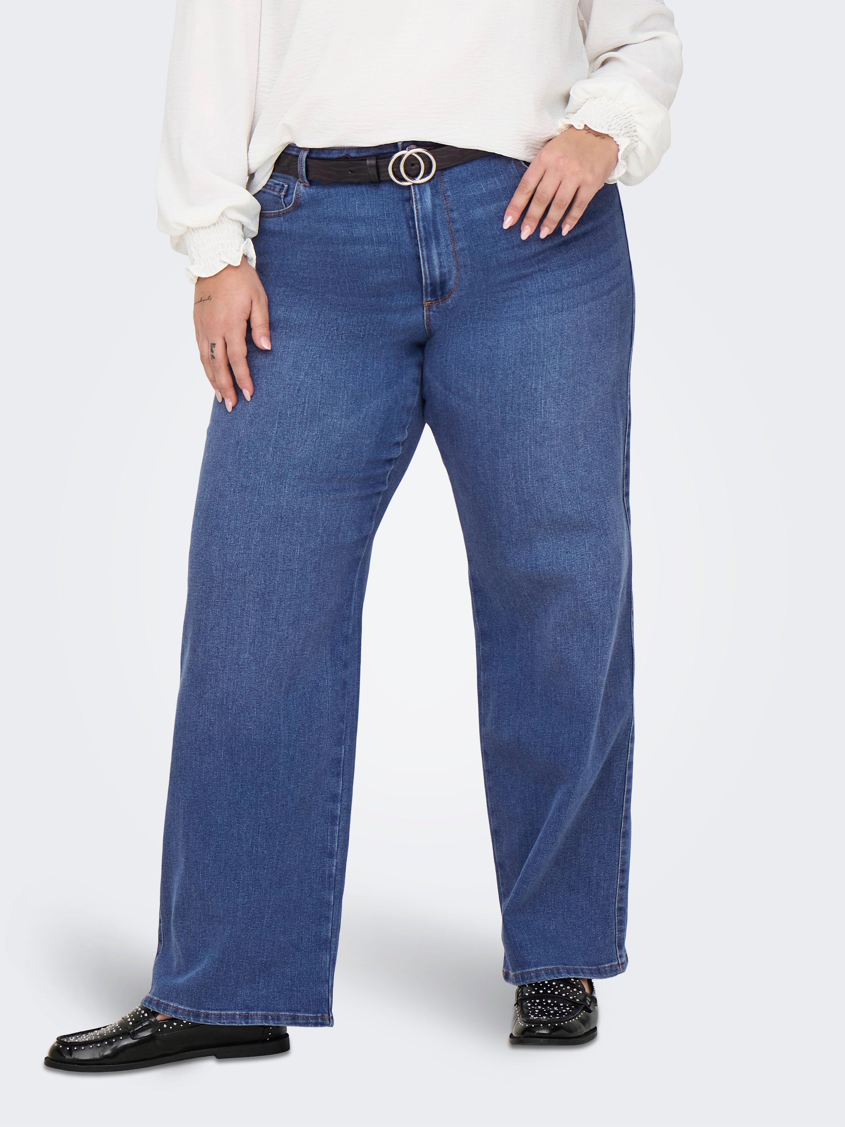 Thumbnail - Carsnow Hohe Taille Weiter Beinschnitt Jeans