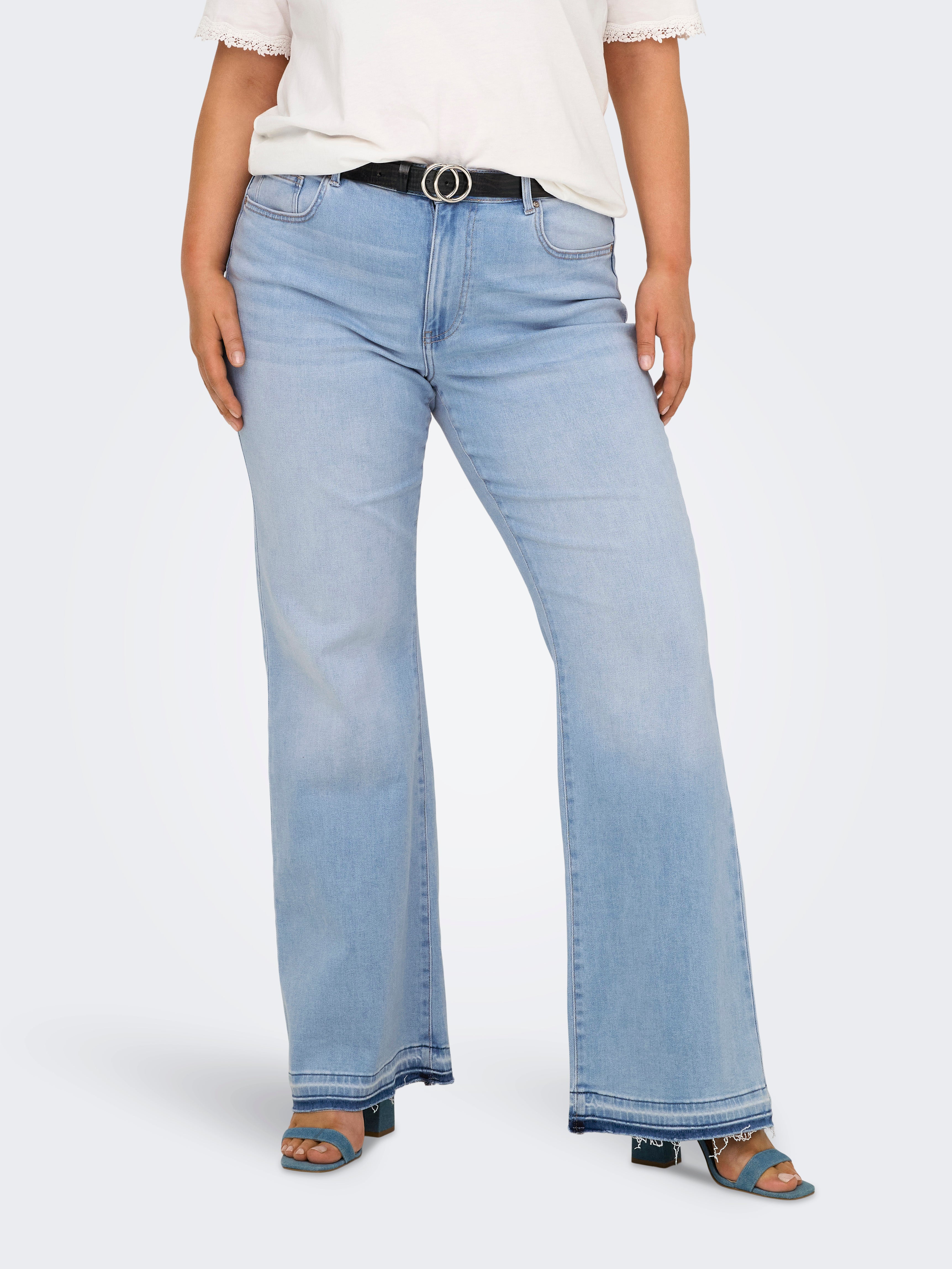 Cartiger Mittlere Taille Flared Jeans