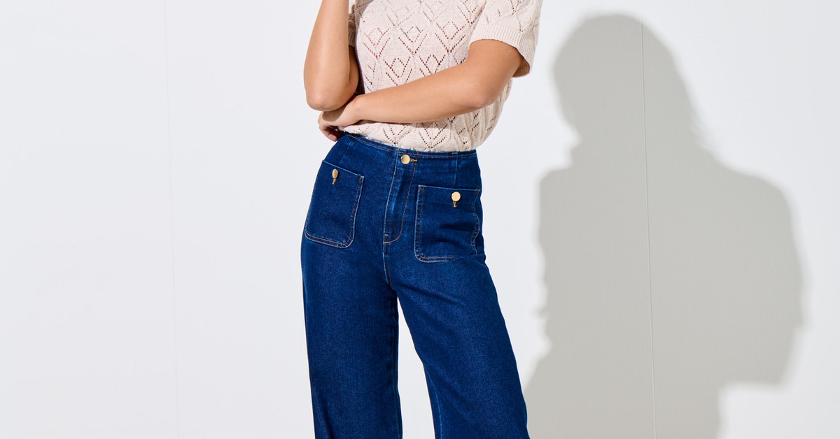 ONLMADELINE Taille haute Regular Fit Short en denim | Bleu foncé