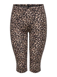 ONLY Capri with leopard print -Ginger Root - 15343917