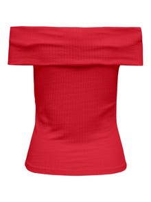 ONLY Regular fit Off shoulder Top -High Risk Red - 15344028