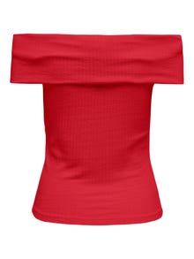 ONLY Regular fit Off shoulder Topit -High Risk Red - 15344028
