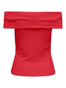 ONLY Tops Regular Fit Épaules dénudées -High Risk Red - 15344028