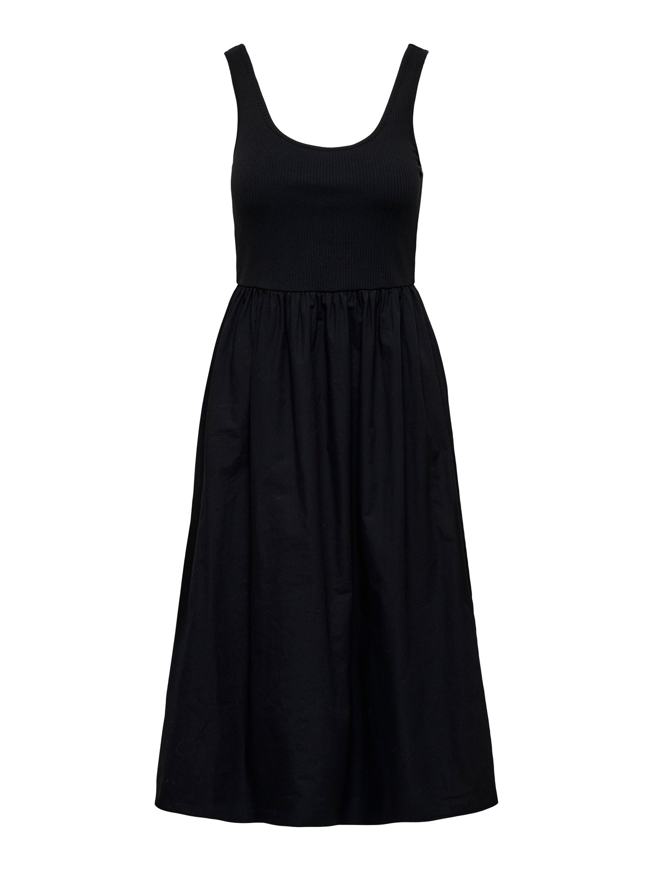 ONLY Regular Fit Round Neck Thin straps Midi dress -Black - 15344122