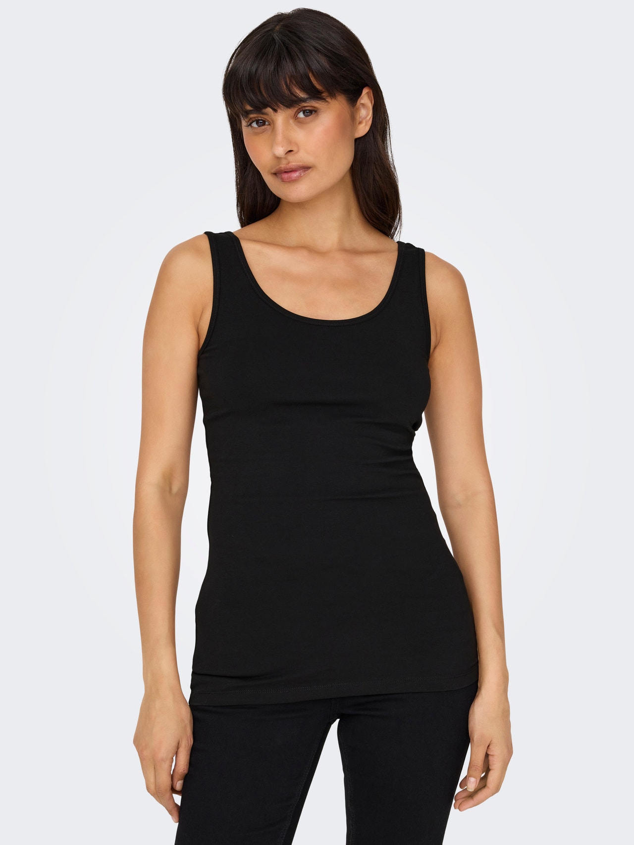 ONLY 2-pak u-hals tanktop -Black - 15344137