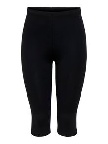 ONLY Pantalons au genou Slim Fit Taille moyenne -Black - 15344191