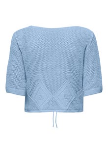 ONLY Short v-neck knitted cardigan -Cerulean - 15344544