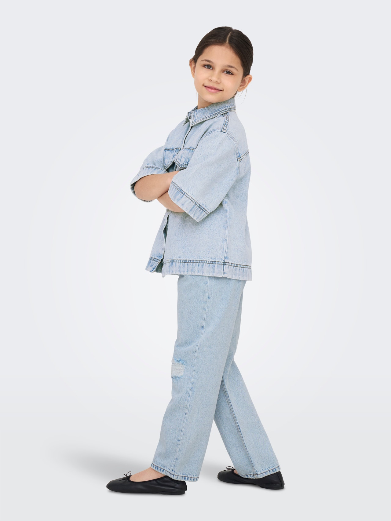 ONLY Väga suur lõige Särgikrae Teksasärk -Light Blue Denim - 15344557