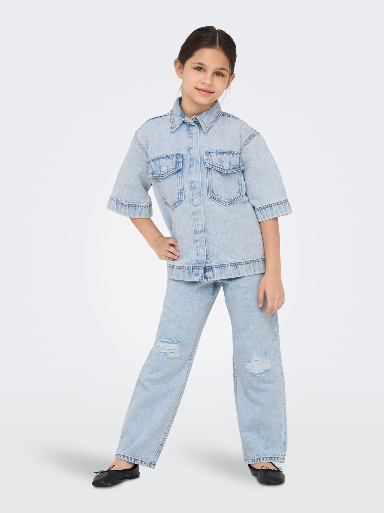 ONLY Väga suur lõige Särgikrae Teksasärk -Light Blue Denim - 15344557