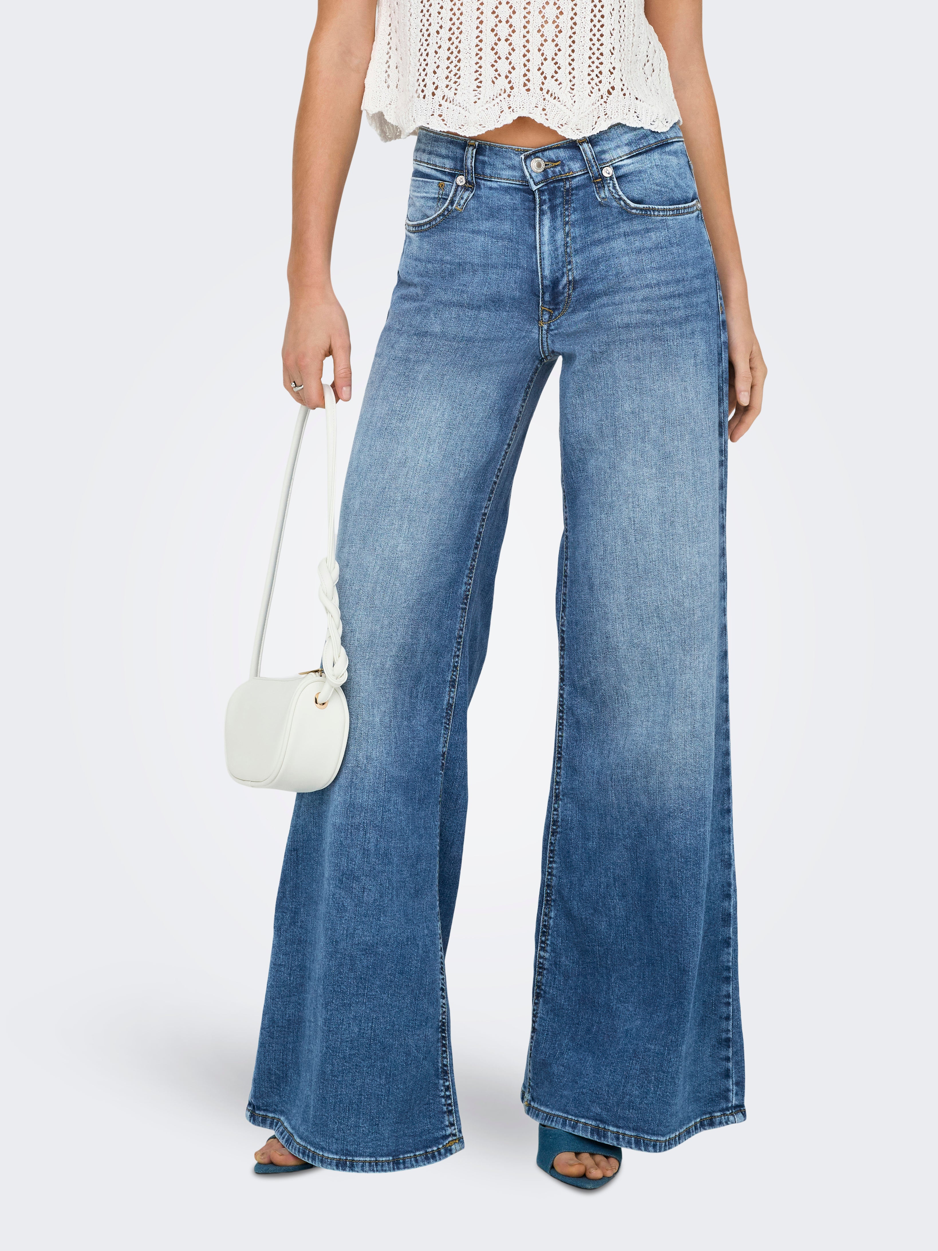 Onlcalifornia Mittlere Taille Weiter Beinschnitt Jeans