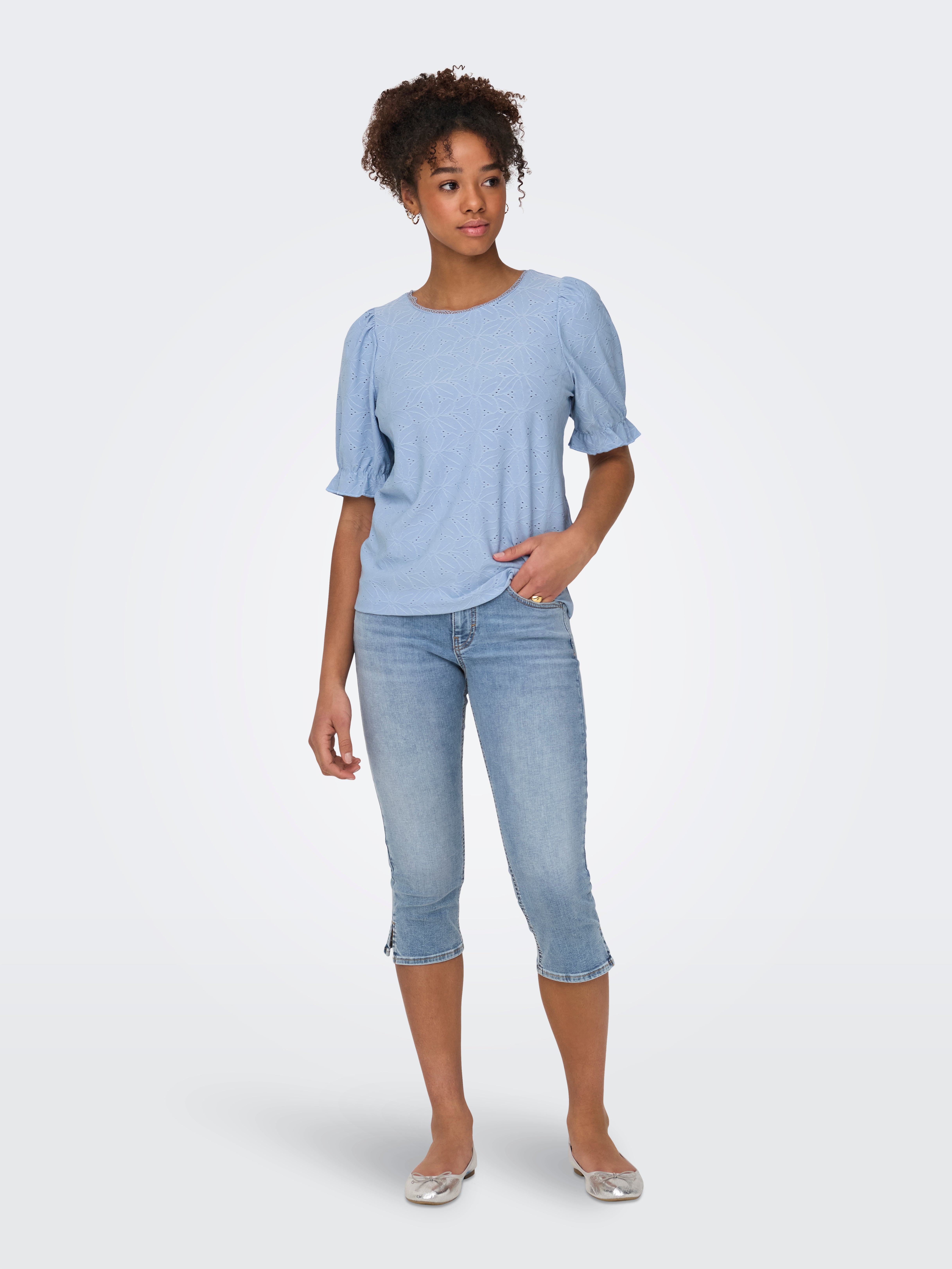 mid waist denim shorts