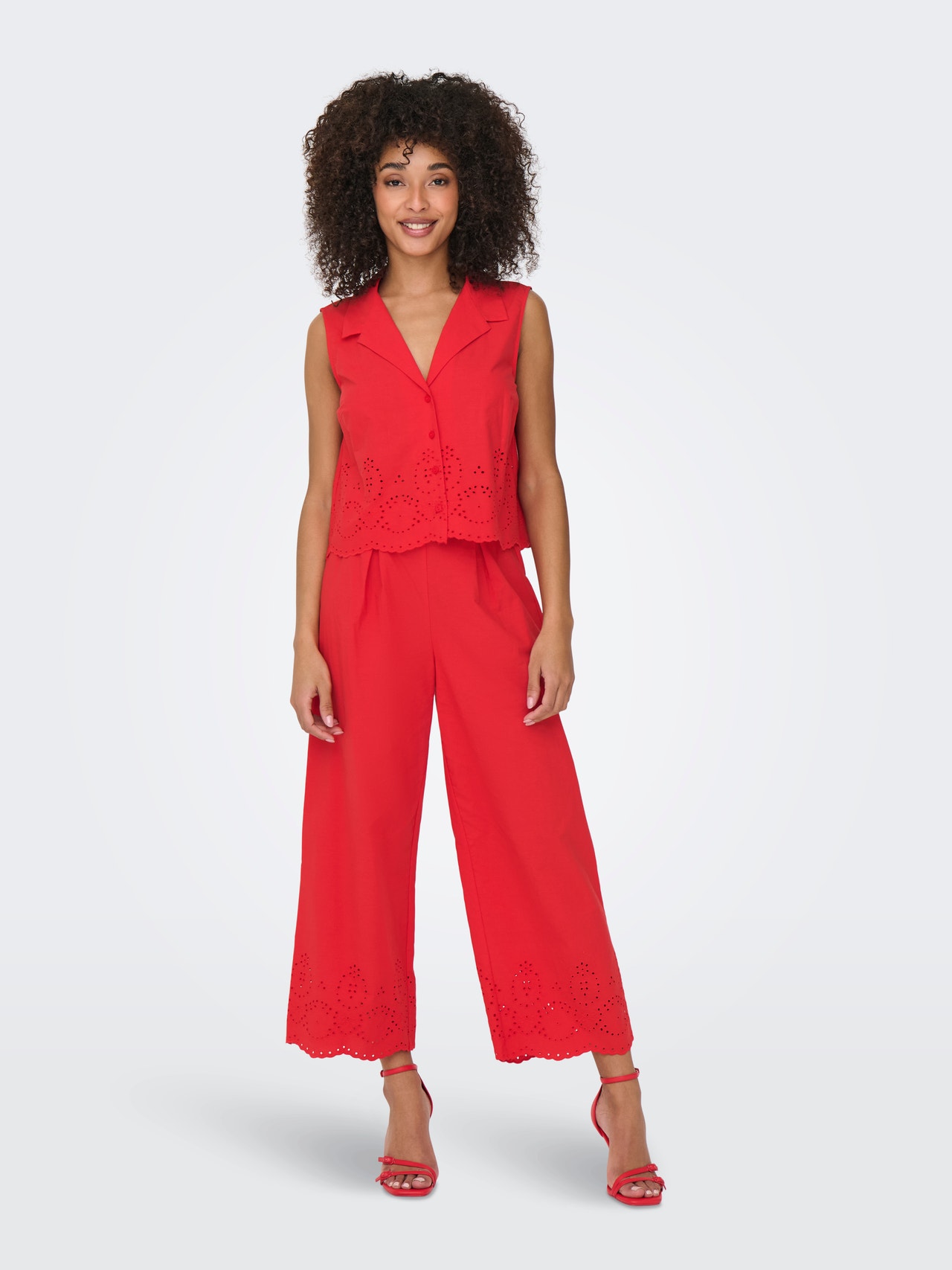 ONLY ONLROXANNE Regular Fit Kalhoty Culotte -High Risk Red - 15344875