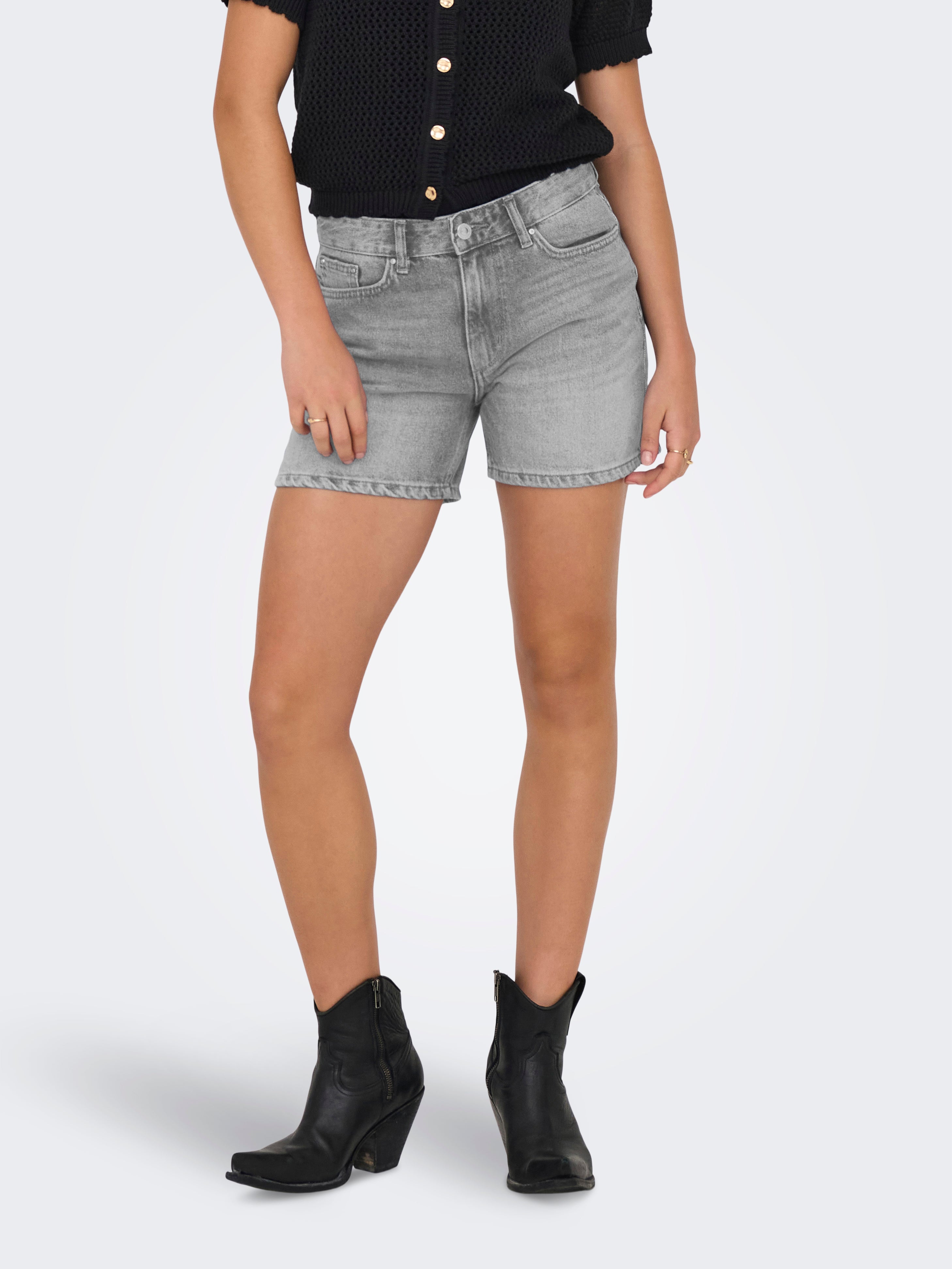 Thumbnail - Onlella Mittlere Taille Normal Geschnitten Jeans-shorts