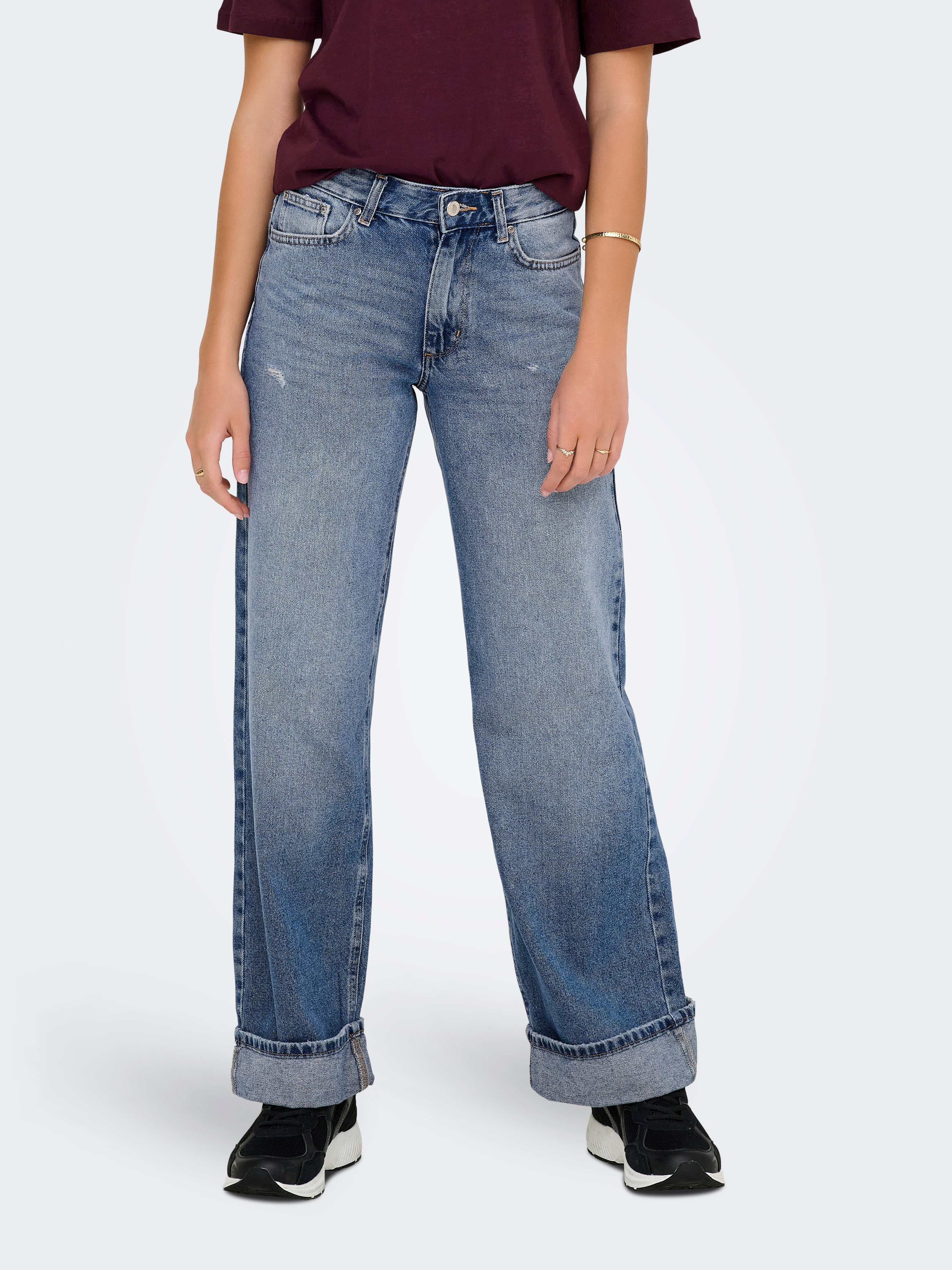 Onlella Mittlere Taille Weiter Beinschnitt Jeans