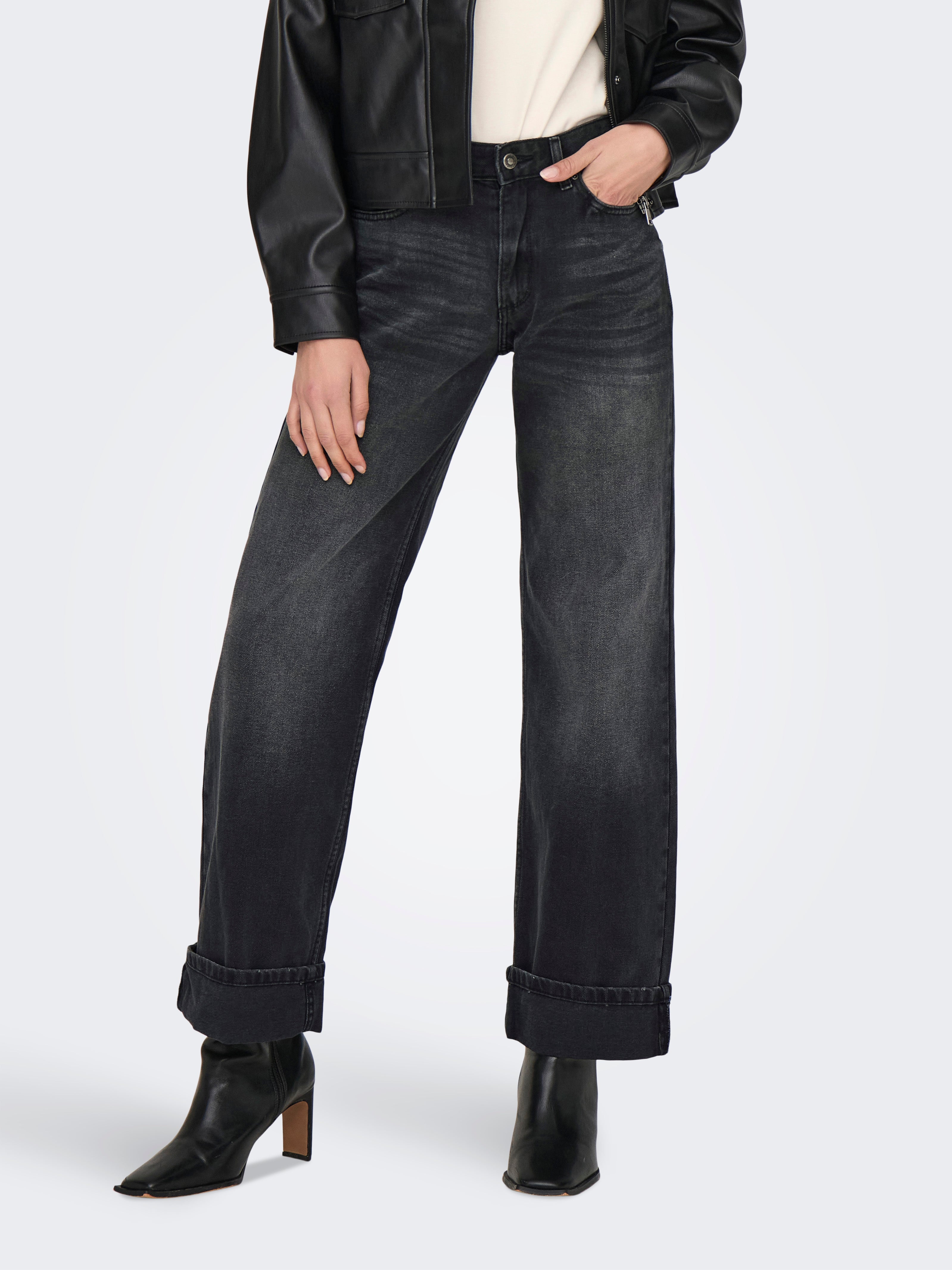 Thumbnail - Onlella Mittlere Taille Gerade Geschnitten Jeans