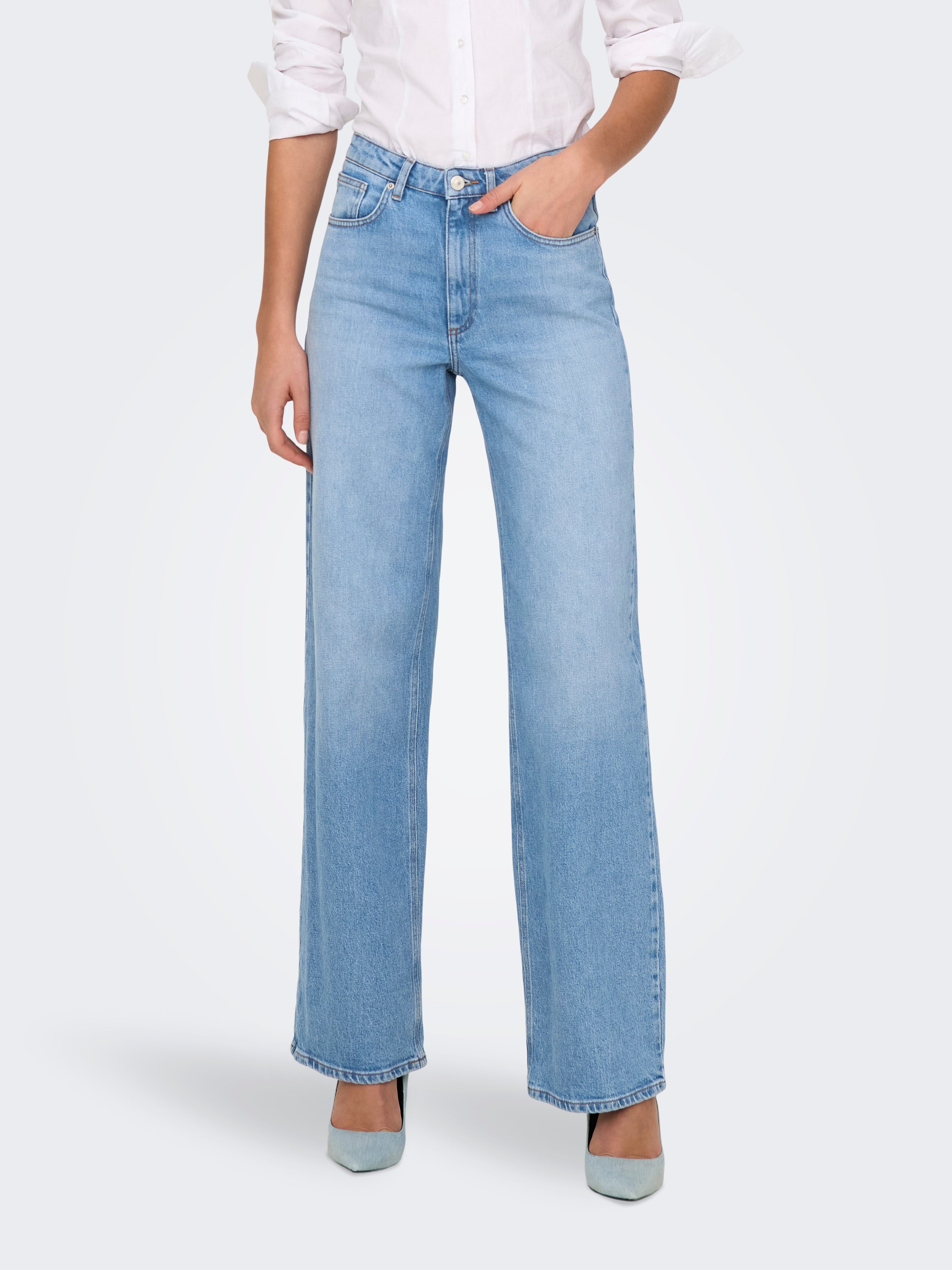 Onljuicy Hohe Taille Weiter Beinschnitt Jeans