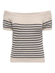 ONLY Top Corte knit De hombros descubiertos -Ecru - 15345774