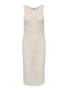 ONLY Vestido largo Corte knit Cuello redondo -Ecru - 15345824