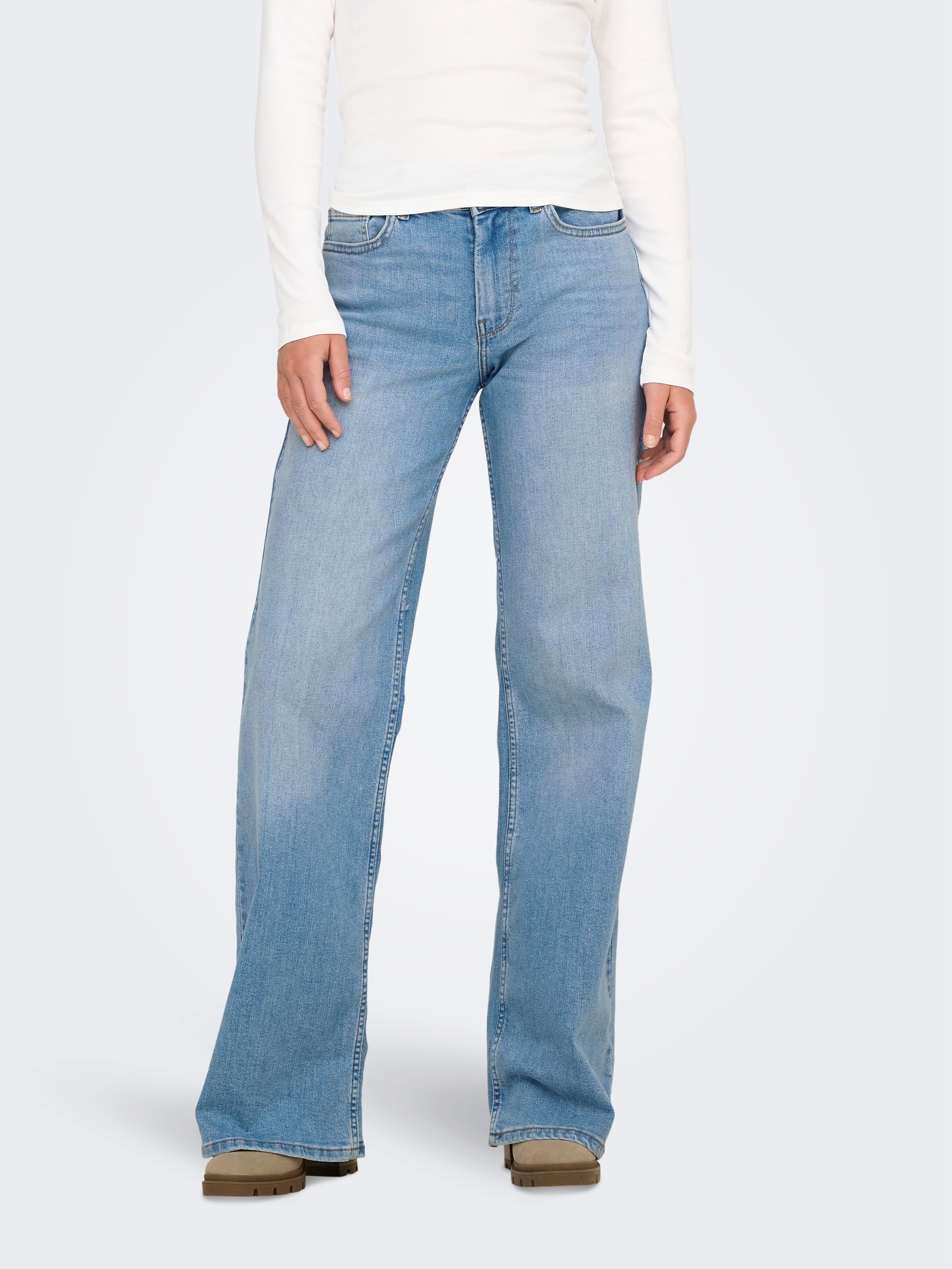 Onlchris Mittlere Taille Weiter Beinschnitt Jeans