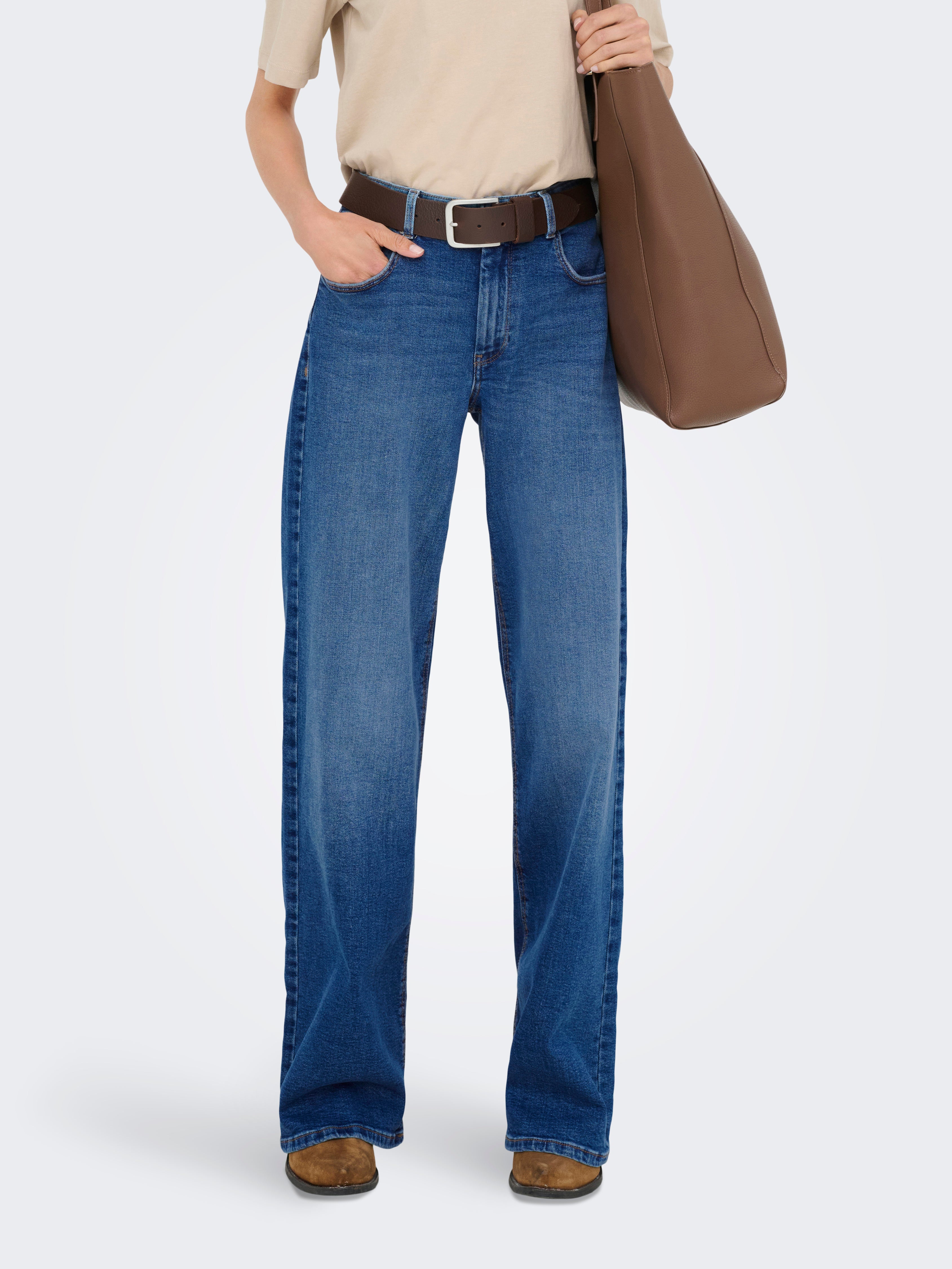 Onlchris Mittlere Taille Weiter Beinschnitt Jeans