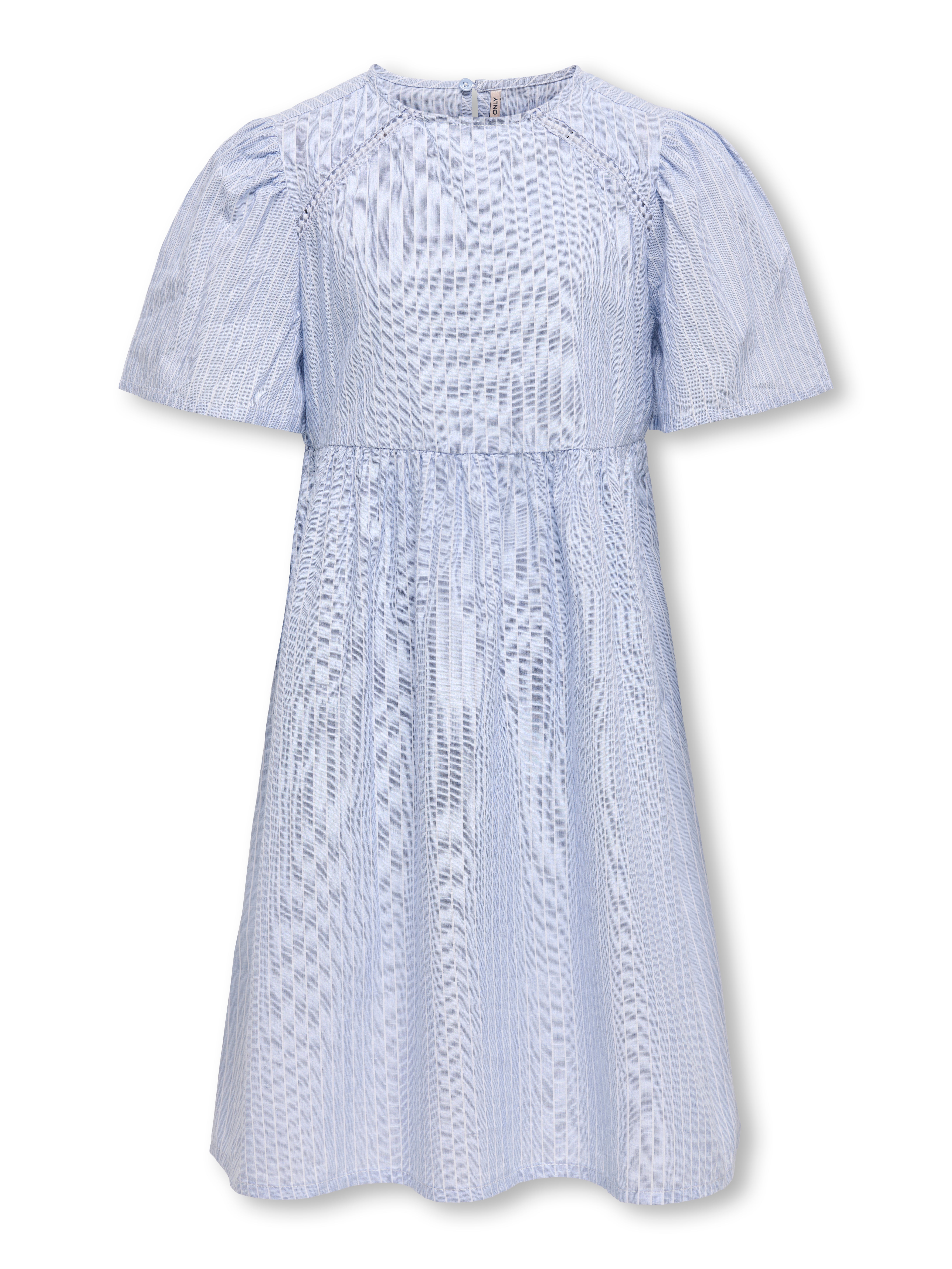 Normal Geschnitten Rundhals Puffärmel Kurzes Kleid