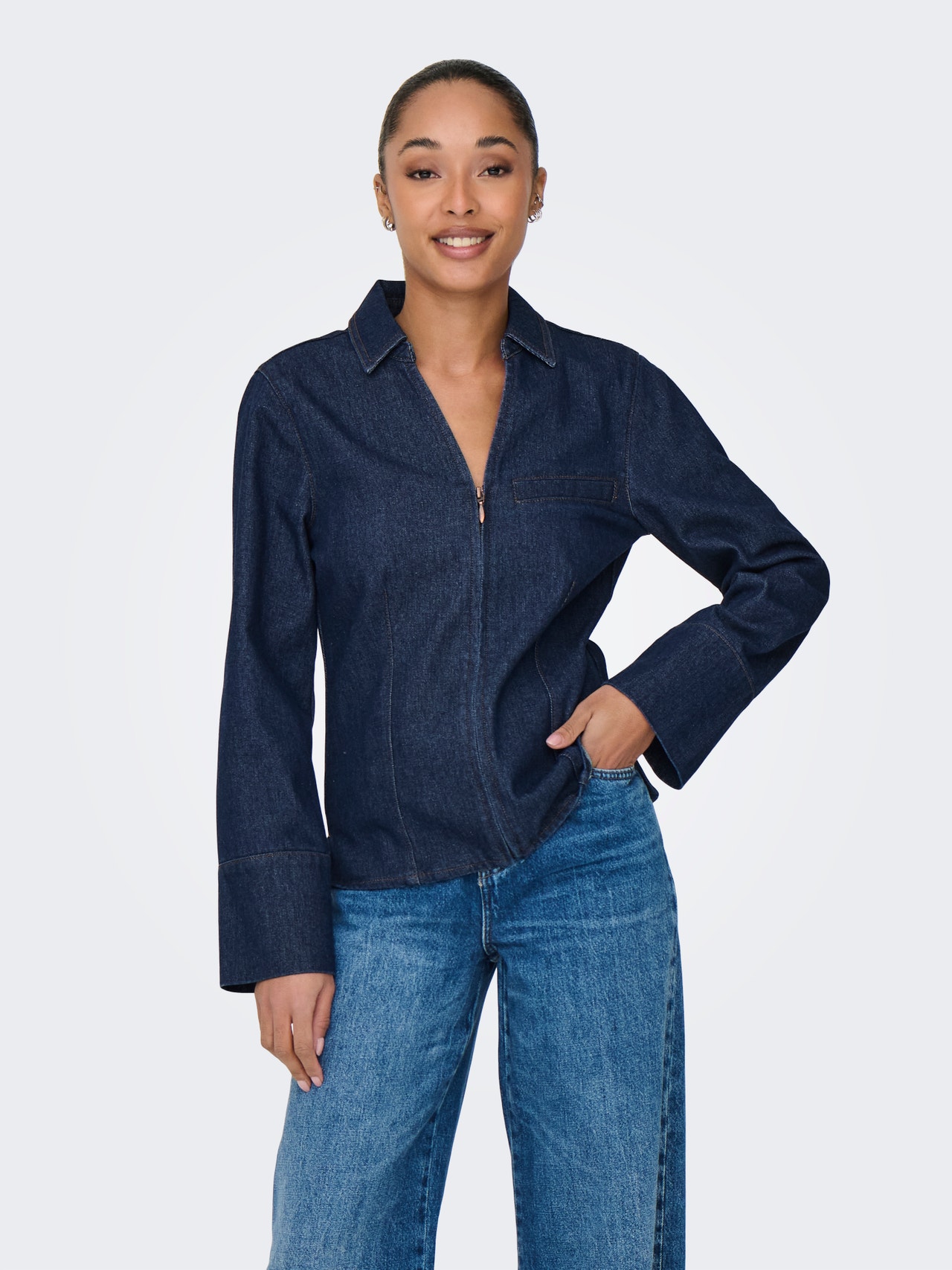 ONLY JDYSALLY Denim Shirt -Dark Blue Denim - 15346011