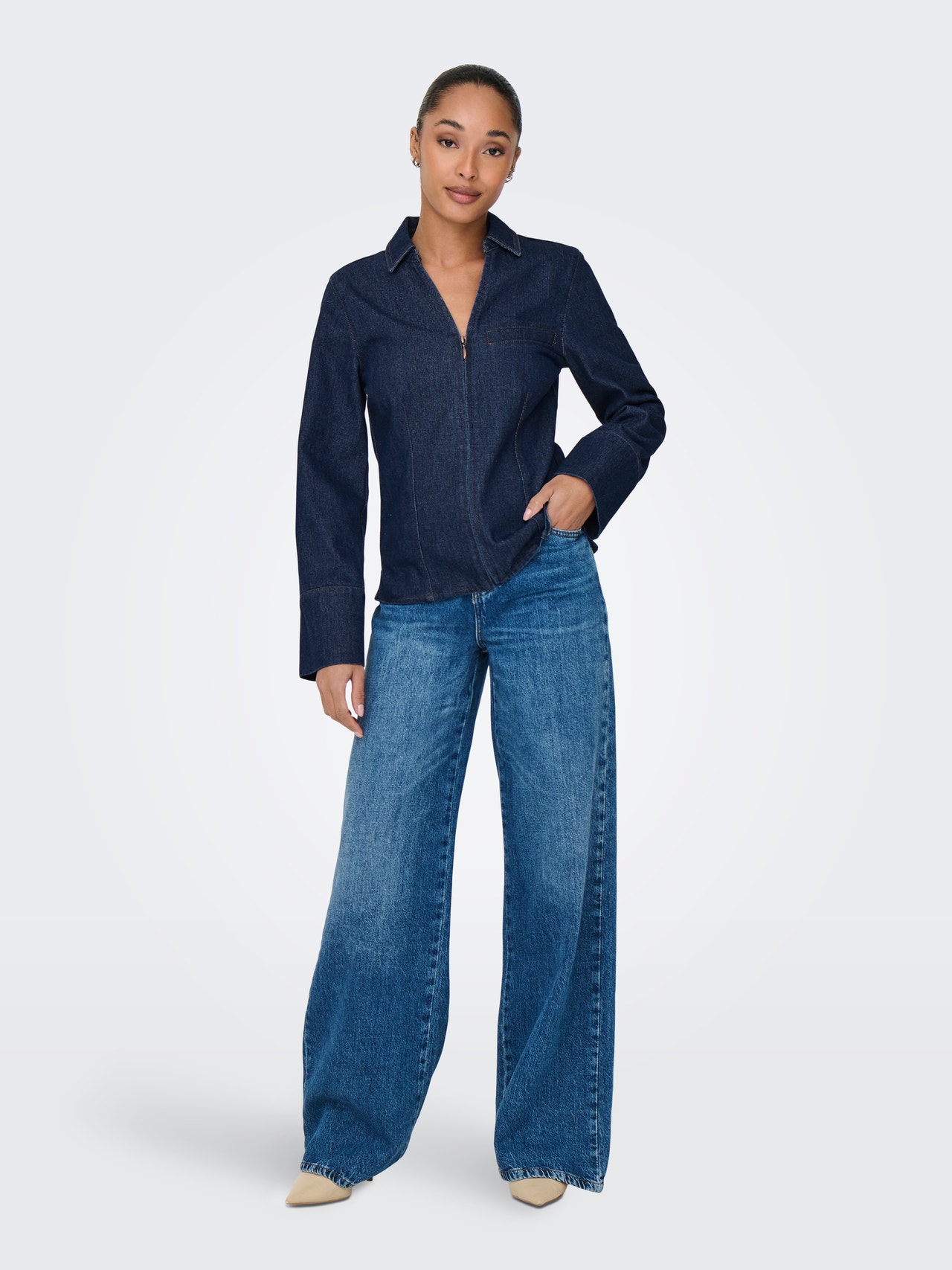 ONLY JDYSALLY Denim Shirt -Dark Blue Denim - 15346011