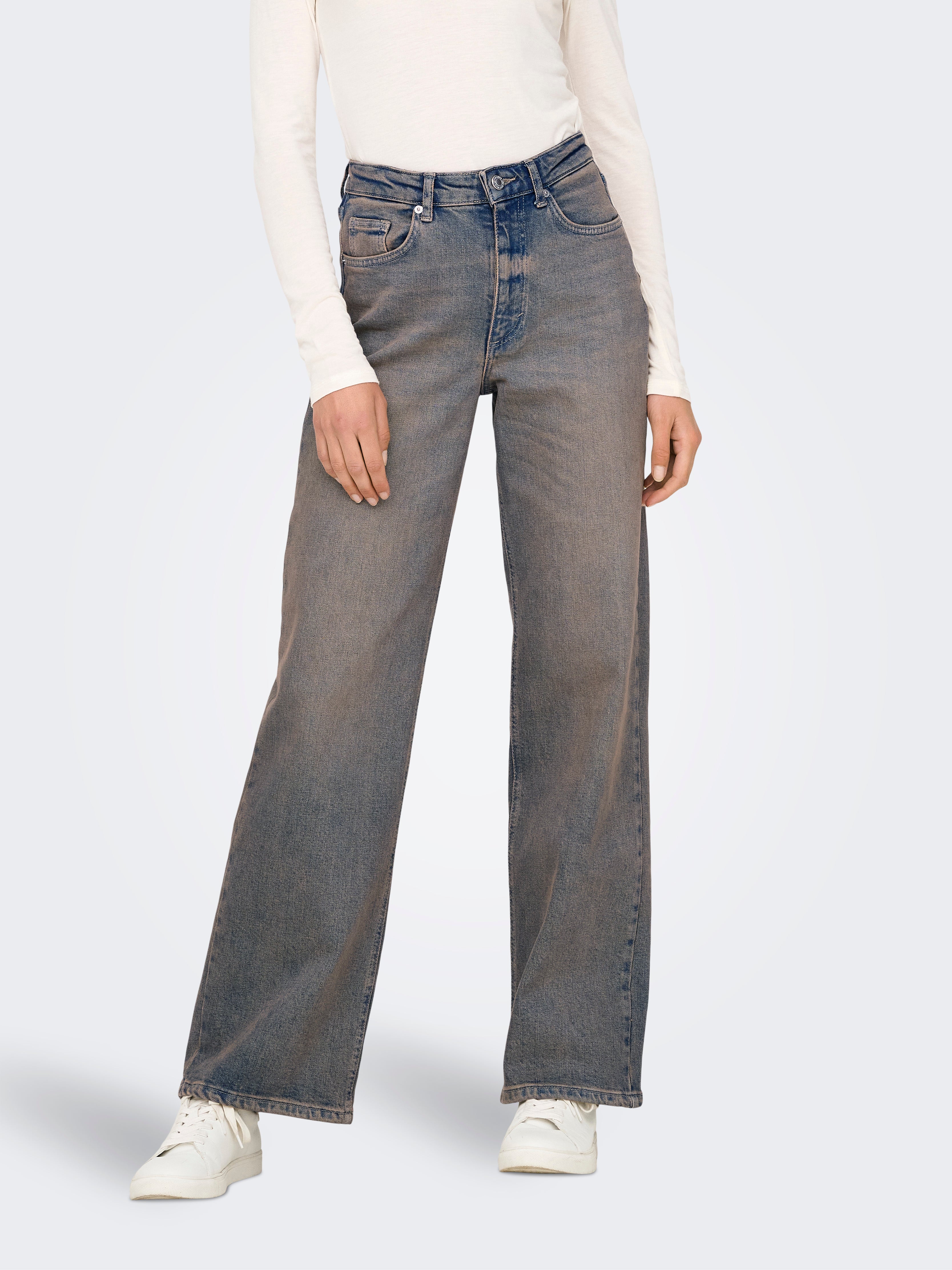 Onljuicy Hohe Taille Weiter Beinschnitt Jeans