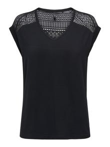 ONLY Tavapärane lõige V-kaelus Top -Black - 15346434