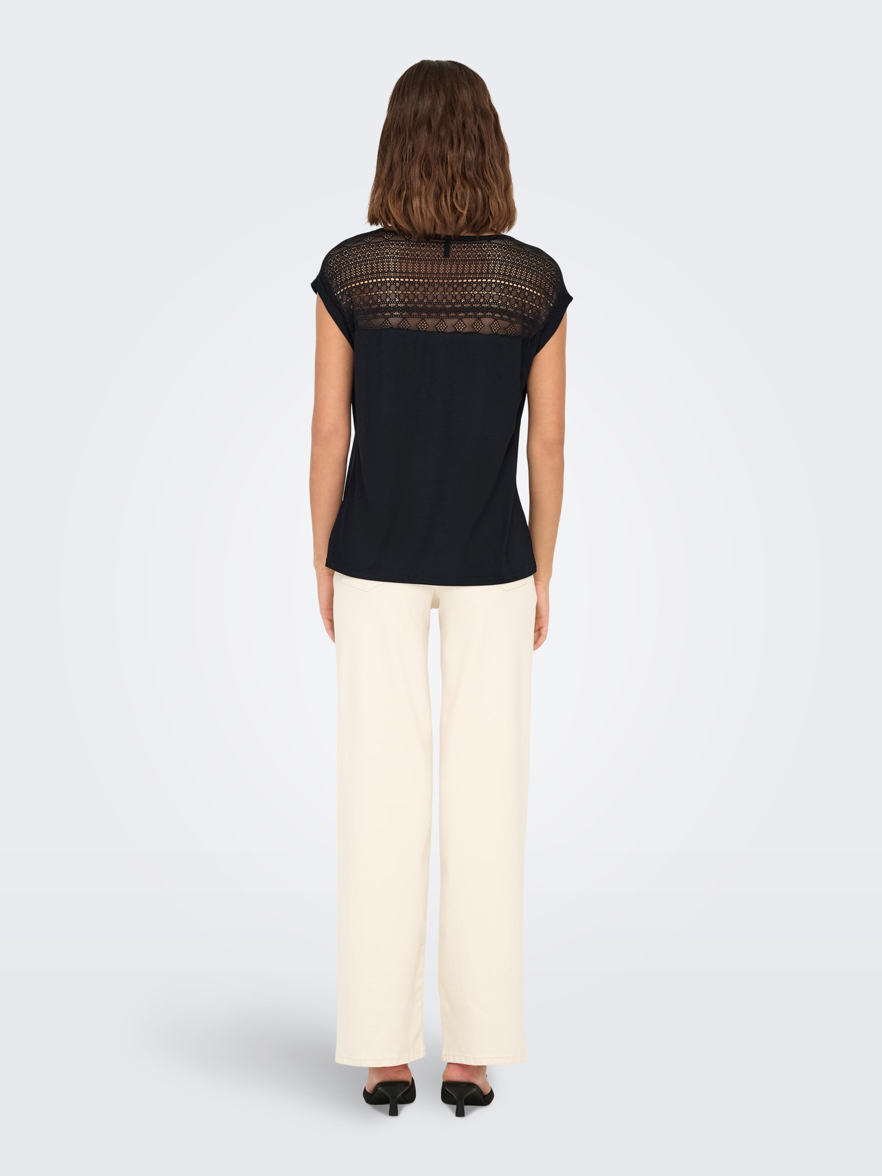 ONLY Tavapärane lõige V-kaelus Top -Black - 15346434