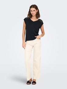 ONLY Tavapärane lõige V-kaelus Top -Black - 15346434