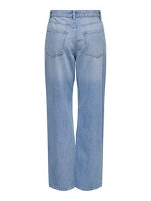 ONLY ONLMADDIE Høy midje Wide Leg Fit Jeans -Light Blue Denim - 15346514