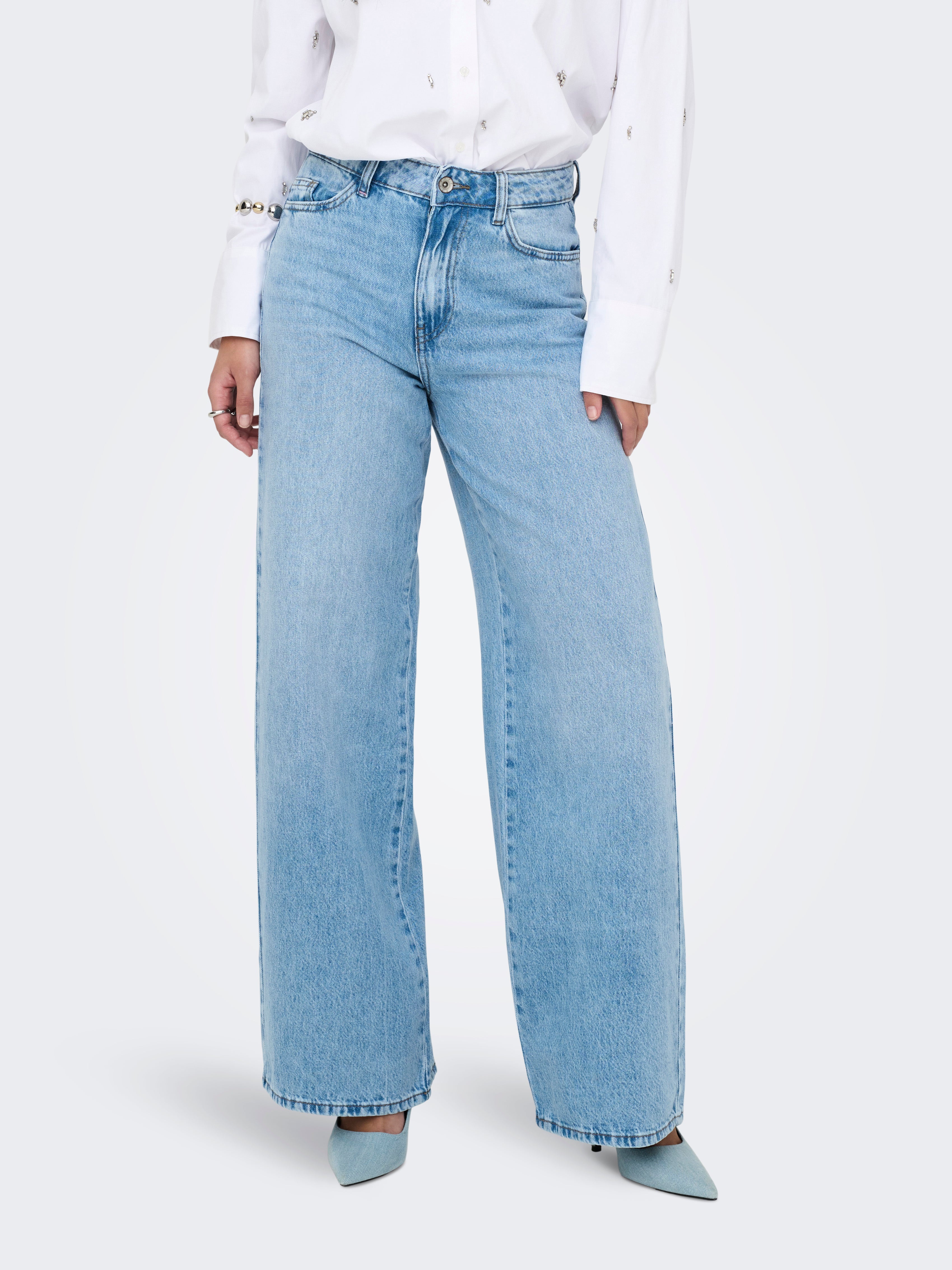 Jdycarina Hohe Taille Weiter Beinschnitt Jeans