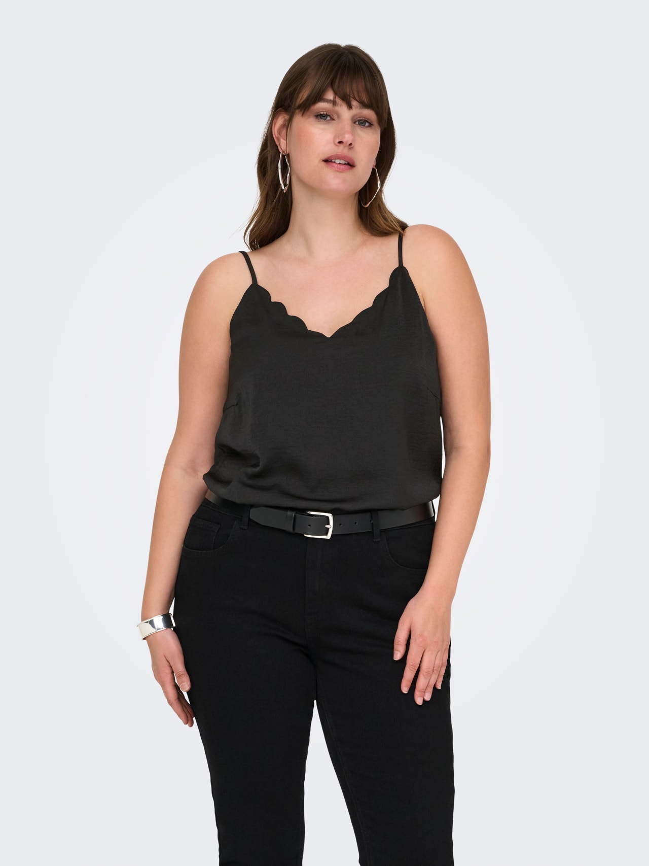 ONLY Tavapärane lõige Ümmargune kaelus Vormikas Top -Black - 15346674