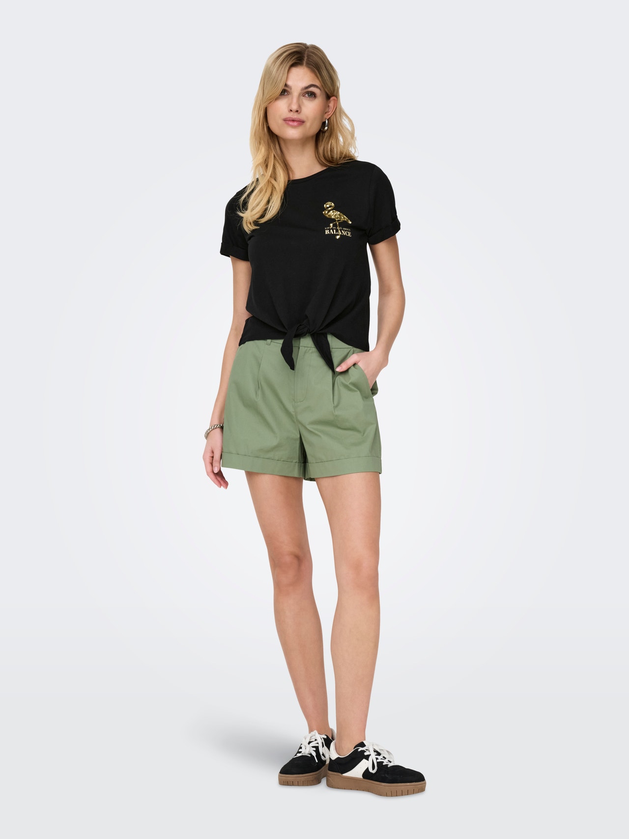 ONLY Tavapärane lõige Ümmargune kaelus T-särk -Black - 15346678