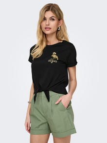 ONLY Tavapärane lõige Ümmargune kaelus T-särk -Black - 15346678