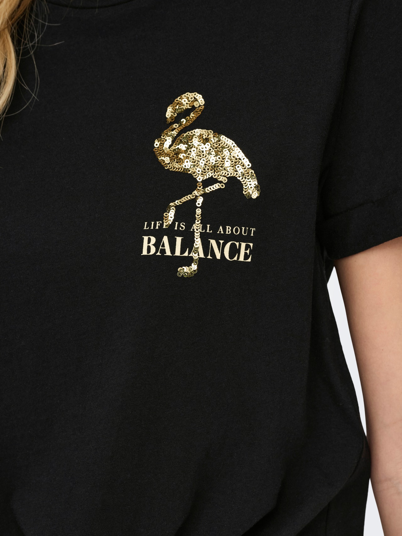 ONLY Tavapärane lõige Ümmargune kaelus T-särk -Black - 15346678