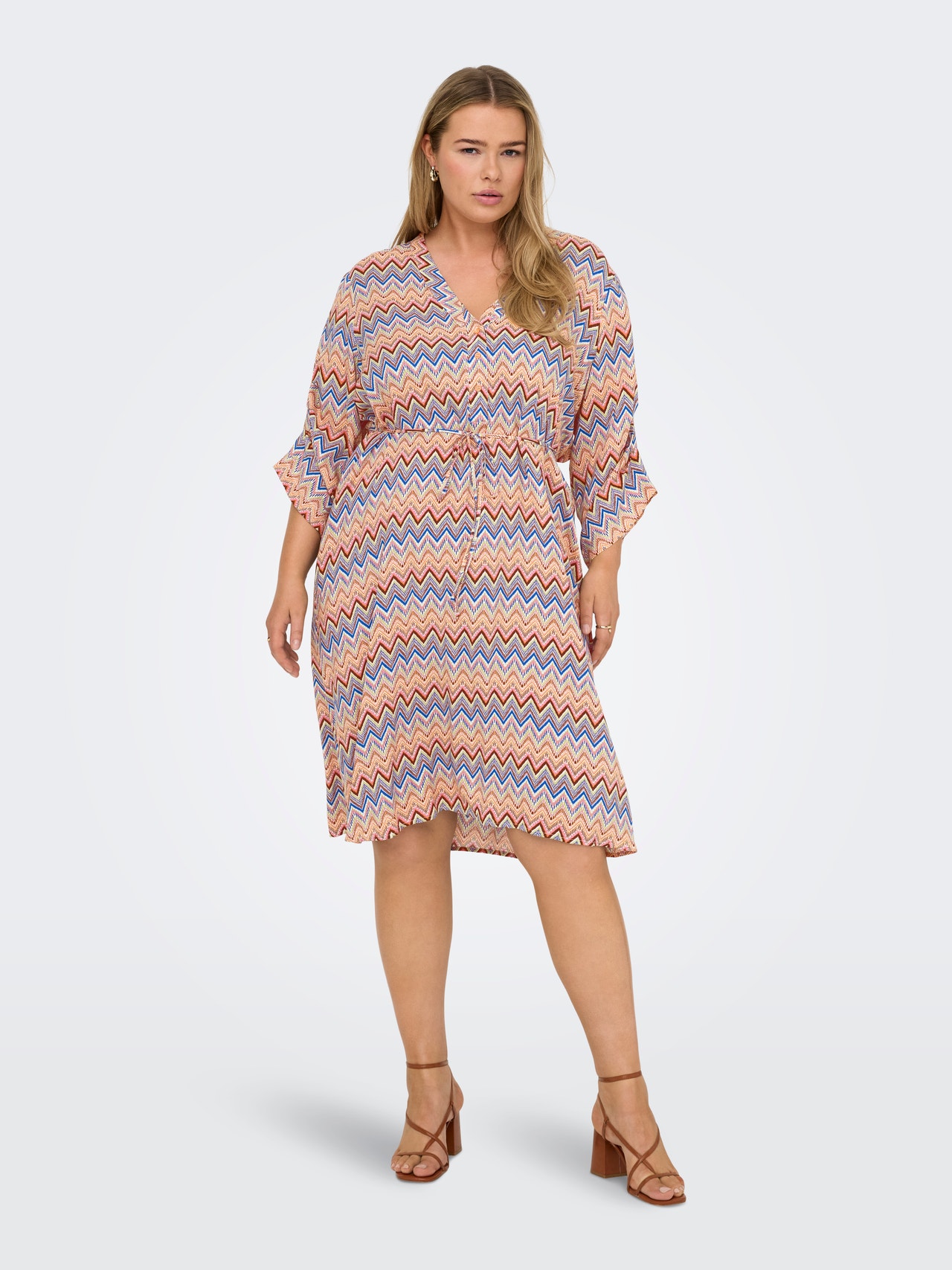 ONLY Tavapärane lõige V-kaelus Lühike kleit -Copper Tan - 15346954