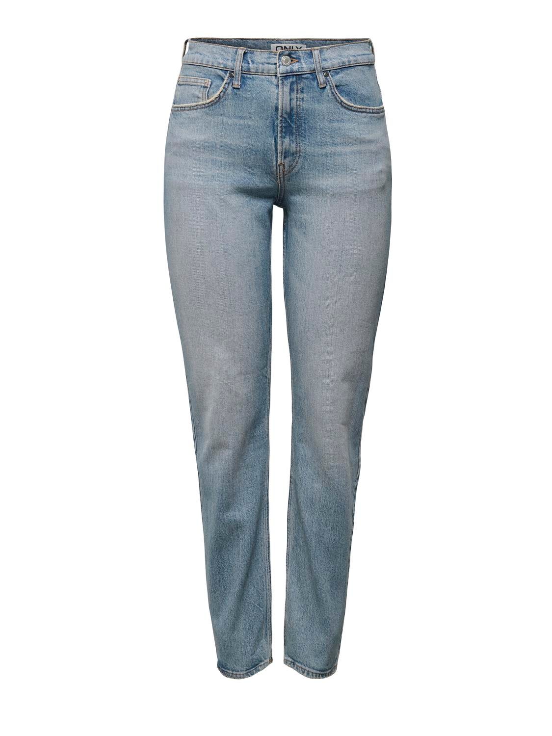 Onlemily Hohe Taille Gerade Geschnitten Jeans