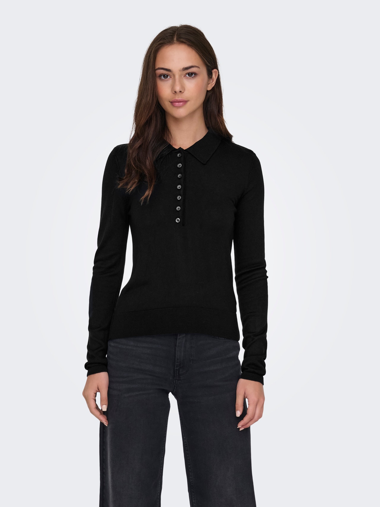 ONLY Tavapärane lõige Polo Pullover -Black - 15347184