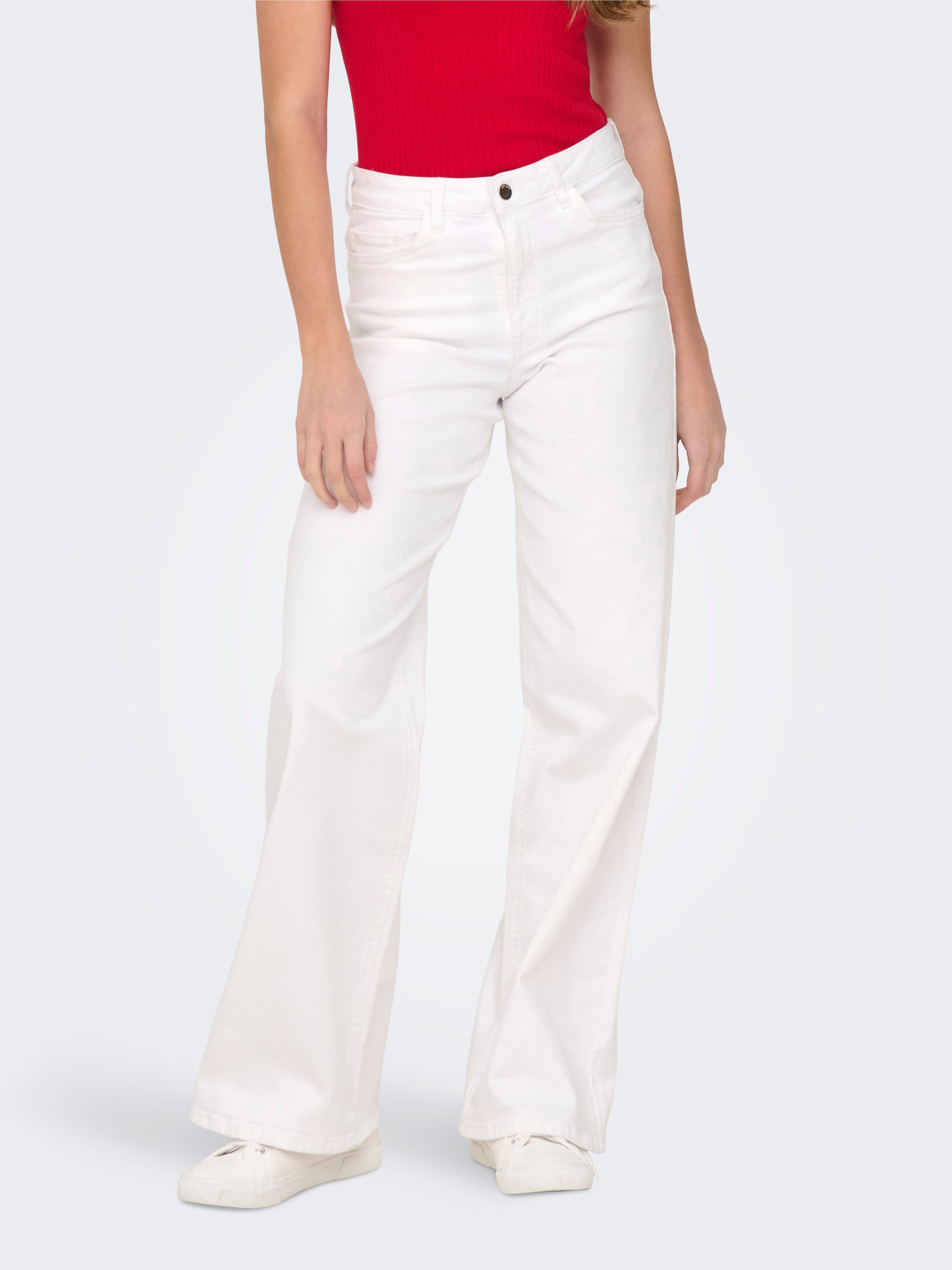 Thumbnail - Jdyfelina-fina Hohe Taille Weiter Beinschnitt Jeans