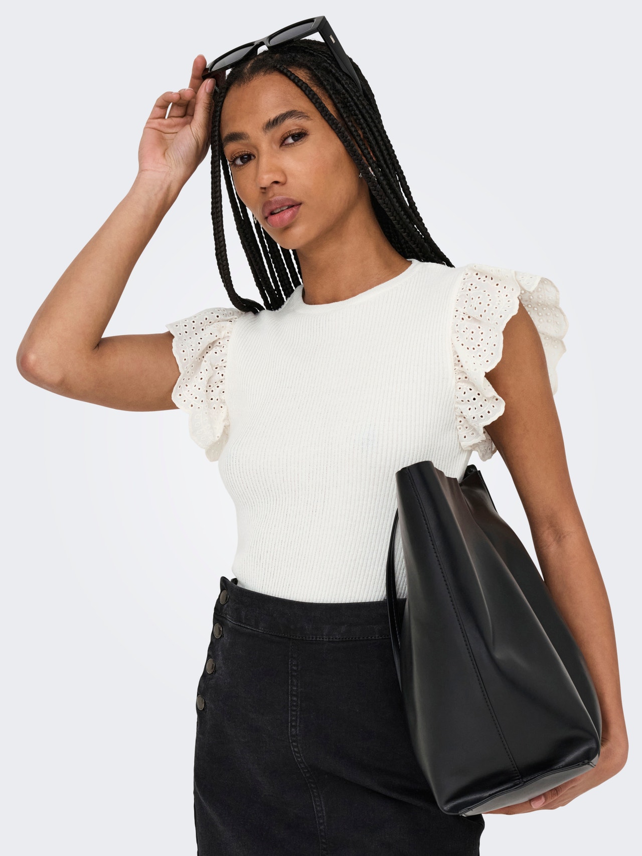 ONLY ONLSIA Strickpullover -Cloud Dancer - 15347788