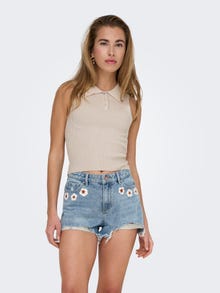 ONLY Tavapärane lõige Polo Kootud topp -Pumice Stone - 15347885