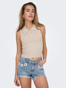 ONLY Tavapärane lõige Polo Kootud topp -Pumice Stone - 15347885