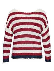 ONLY Tavapärane lõige V-kaelus Vormikas Pullover -Karanda Red - 15347972