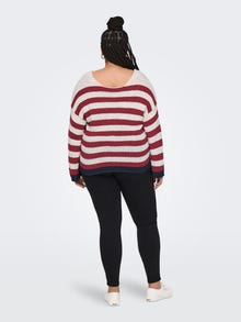 ONLY Tavapärane lõige V-kaelus Vormikas Pullover -Karanda Red - 15347972