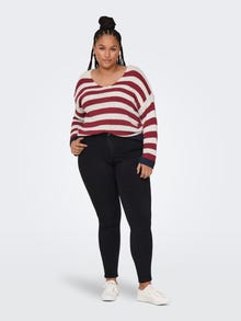 ONLY Tavapärane lõige V-kaelus Vormikas Pullover -Karanda Red - 15347972