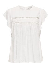 ONLY Ruumikas lõige V-kaelus Volüümikad varrukad Top -Cloud Dancer - 15348459