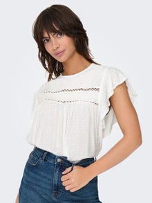 ONLY Ruumikas lõige V-kaelus Volüümikad varrukad Top -Cloud Dancer - 15348459