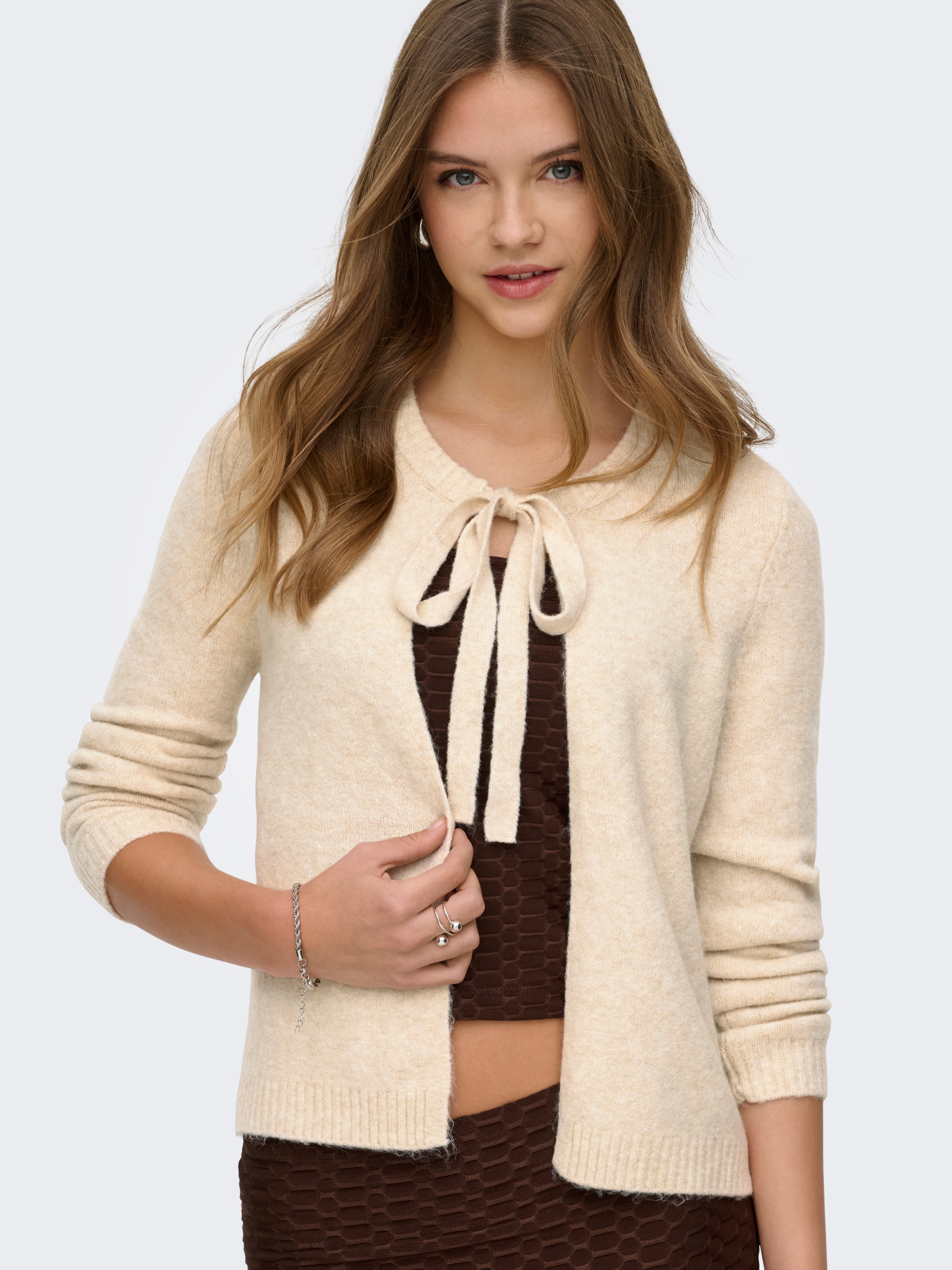 ONLY Onlliva V-Neck S/S Cardigan KNT Noos, Pumice Stone, S ONLY Onlliva V-Neck S/S Cardigan KNT Noos, Pumice Stone, S